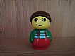 invID: 360043853 M-No: baby010  Name: Primo Figure Boy with Red Base, Green Top with Red Suspenders with White Stripes, Brown Hair