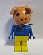 invID: 360105442 M-No: fab11a  Name: Fabuland Pig - Percy Pig, Yellow Legs and Arms, Blue Top