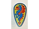 invID: 362525750 P-No: 2586p4c  Name: Minifigure, Shield Ovoid with Blue and Red Dragon on Yellow Background Pattern