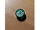 invID: 313990061 P-No: 98138pb069  Name: Tile, Round 1 x 1 with Dark Brown Swirl / Wave on Olive Green Background Pattern