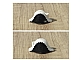 invID: 365741608 P-No: 2528pb02  Name: Minifigure, Headgear Hat, Pirate Bicorne with Cockade on Black Scalloped Background Pattern