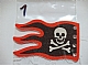 invID: 365837575 P-No: x376px4  Name: Cloth Flag 8 x 5 Wave with Red Border and Skull and Crossbones Pattern