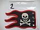invID: 365837583 P-No: x376px4  Name: Cloth Flag 8 x 5 Wave with Red Border and Skull and Crossbones Pattern