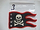 invID: 365837594 P-No: x376px4  Name: Cloth Flag 8 x 5 Wave with Red Border and Skull and Crossbones Pattern