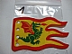 invID: 366135894 P-No: x376px1  Name: Cloth Flag 8 x 5 Wave with Red Border and Green Dragon Pattern - Single-Sided Print