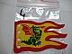 invID: 366136987 P-No: x376px1  Name: Cloth Flag 8 x 5 Wave with Red Border and Green Dragon Pattern - Single-Sided Print