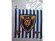 invID: 366148552 P-No: x58px1  Name: Cloth Hanging 16 x 16 with Blue Stripes and Lion Head Shield Pattern