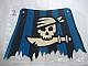 invID: 366800233 P-No: sailbb32  Name: Cloth Sail 27 x 18 with Black and Blue Stripes, Skull and Cutlass Pattern, Tatters