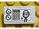 invID: 367226537 P-No: 85984pb020  Name: Slope 30 1 x 2 x 2/3 with White Gauges, Buttons, Orange Bar, and Radio on Silver Background Pattern (Sticker) - Set 60004
