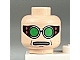 invID: 367263153 P-No: 3626bpb0198  Name: Minifigure, Head Glasses with Green Goggles, Open Mouth Pattern (Dr. Octavius) - Blocked Open Stud