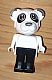 invID: 367801021 M-No: fab10a  Name: Fabuland Bear - Peter Panda, White Head, Legs and Arms, Black Top