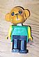 invID: 367801208 M-No: fab8d  Name: Fabuland Monkey - Chester Chimp, Brown Head, Black Legs, Green Top, Yellow Arms
