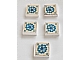 invID: 368474291 P-No: 3068apb11  Name: Tile 2 x 2 without Groove with Blue Flower Pattern (Sticker) - Set 292