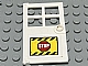 invID: 368845061 P-No: 60623pb02  Name: Door 1 x 4 x 6 with 4 Panes and Stud Handle with 'STOP' Sign and Black and Yellow Danger Stripes on Yellow Background Pattern (Sticker) - Set 60076