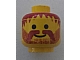 invID: 372829216 P-No: 3626bpb0025  Name: Minifigure, Head Standard Grin with Dark Red Messy Hair, Moustache, and Vertical Lines Beard Pattern - Blocked Open Stud