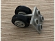 invID: 373726235 P-No: 4870c03  Name: Plate, Modified 2 x 2 Thin with Dual Wheels Holder - Split Pins with Light Bluish Gray Wheels and Black Tires (4870 / 4624 / 3139)