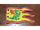 invID: 374016603 P-No: x376px1  Name: Cloth Flag 8 x 5 Wave with Red Border and Green Dragon Pattern - Single-Sided Print
