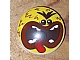 invID: 374451197 P-No: 2654pb013  Name: Plate, Round 2 x 2 with Rounded Bottom with Angry Face, Dark Brown Hair, Reddish Brown Lips, and Wide Open Mouth with Teeth and Tongue Pattern