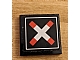 invID: 374627941 P-No: 30258pb012  Name: Road Sign 2 x 2 Square with Clip with Crossed Bars (Train Crossing) Pattern (Sticker) - Set 10128