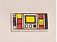invID: 375822406 P-No: 3069p68  Name: Tile 1 x 2 with Red and Yellow Controls and Two White Stripes on Left Pattern