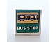 invID: 375902455 P-No: 15210pb044  Name: Road Sign 2 x 2 Square with Open O Clip with Bus and 'BUS STOP' on Green Background Pattern (Sticker) - Set 60154