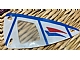 invID: 376188055 P-No: multipls06  Name: Plastic Part for Sets 1791, 1958-1, 6351, 6534, and 6595 - White Sail with Trans-Clear Window, Blue and Red Curved Triangles, Stripes, and Spine Pattern