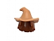 invID: 376233094 P-No: 20606pb02  Name: Minifigure, Hair Combo, Hair with Hat, Mid-Length Scraggly with Molded Dark Orange Floppy Witch Hat Pattern