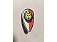 invID: 380184215 P-No: 2586p4d  Name: Minifigure, Shield Ovoid with Lion Head, Red and White Background, Blue Border Pattern