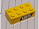 invID: 380227864 P-No: 3001pb100R  Name: Brick 2 x 4 with '60074' and Hatch and Red and White Danger Stripes on End Pattern Right (Stickers) - Set 60074