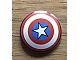invID: 381758920 P-No: 75902pb13  Name: Minifigure, Shield Circular Convex Face with Red and White Concentric Rings, Star in Blue Circle Pattern (Captain America)