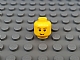 invID: 382264202 P-No: 3626bpb0121  Name: Minifigure, Head Brown Eyebrows, Thin Grin, Black Eyes with White Pupils Pattern - Blocked Open Stud