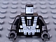 invID: 382953933 P-No: 973p52newc01  Name: Torso Space White Harness and Chest Panel with Rivets Pattern (Blacktron I), Inside with Ribs (Reissue) / Black Arms / Black Hands