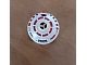 invID: 382984247 P-No: 553px1  Name: Brick, Round 2 x 2 Dome Top with Silver and Red Pattern (R5-D4) - 8 Arcs on Top