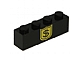invID: 109210120 P-No: 3010pb017  Name: Brick 1 x 4 with Black Dollar Sign on Yellow Badge Pattern
