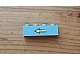 invID: 385279882 P-No: 3010p42  Name: Brick 1 x 4 with Yellow Left Arrow and Black Border Pattern