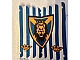 invID: 385998701 P-No: x58px1  Name: Cloth Hanging 16 x 16 with Blue Stripes and Lion Head Shield Pattern