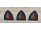 invID: 385806450 P-No: 3846p47  Name: Minifigure, Shield Triangular  with Red and Gray Halves and Blue Border Pattern
