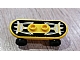 invID: 386273686 P-No: 42511c01pb29  Name: Minifigure, Utensil Skateboard Deck with Silver Sharks and Stripes on Black Background Pattern (Sticker) with Black Wheels (42511pb29 / 2496) - Set 6738