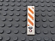 invID: 386675711 P-No: 61678pb015  Name: Slope, Curved 4 x 1 with Orange and White Diagonal Stripes Pattern (Sticker) - Set 7738