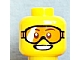 invID: 387807596 P-No: 3626cpb1115  Name: Minifigure, Head Glasses with Orange Goggles, Open Mouth Smile with Teeth Pattern - Hollow Stud