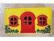 invID: 388260282 P-No: x661c01pb01  Name: Fabuland House Block with Red Door and Windows with Flowers Pattern (Stickers) - Sets 132-1 / 341-2
