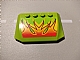 invID: 388356222 P-No: 52031pb011  Name: Wedge 4 x 6 x 2/3 Triple Curved with Flames on Lime Background Pattern (Sticker) - Set 8141