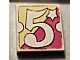 invID: 389101007 P-No: 3068pb2434  Name: Tile 2 x 2 with Number  5 Fabuland Yellow/Red Background Pattern