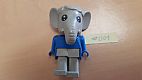 invID: 390363293 M-No: fab5a  Name: Fabuland Elephant - Ernie Elephant, Light Gray Legs, Blue Top and Arms