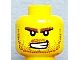 invID: 390864738 P-No: 3626bpb0312  Name: Minifigure, Head Reddish Brown Bushy Eyebrows and Beard Stubble, Open Mouth Scowl with Teeth Pattern - Blocked Open Stud