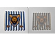 invID: 391325294 P-No: x58px1  Name: Cloth Hanging 16 x 16 with Blue Stripes and Lion Head Shield Pattern