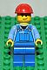 invID: 391501183 M-No: cty0104  Name: Overalls with Tools in Pocket Blue, Red Construction Helmet, Smirk and Stubble Beard