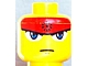 invID: 392499171 P-No: 3626bpb0254  Name: Minifigure, Head Dual Sided Exo-Force Blue Eyes, Red Headband, Closed Mouth / Bared Teeth Pattern (Ryo) - Blocked Open Stud