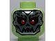 invID: 393914610 P-No: 3626cpb3200  Name: Minifigure, Head Alien Silver Skull with Red Eyes Pattern - Hollow Stud