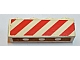 invID: 394144596 P-No: 3010pb167  Name: Brick 1 x 4 with Red Danger Stripes Pattern on One Side (Sticker) - Set 6606